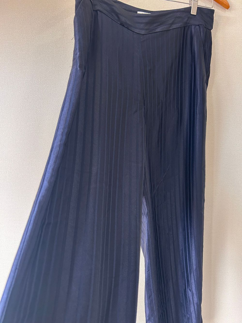 Ivy & Oak Wide-Leg Pants Navy Stripe Texture – Size EU 40