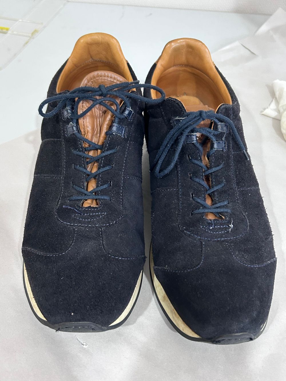 Massimo Dutti Black & Tan Suede Sneakers EU 40