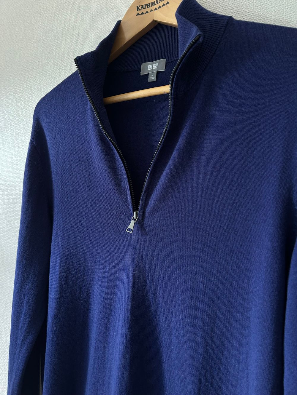 Uniqlo Pure New Wool Blue Jumper Mens Medium