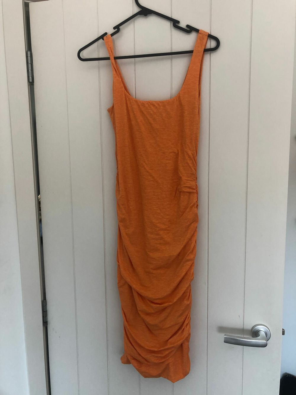 strapless open back dress Ruched To You Dark Rust Dress – Sage & Angie main image 0