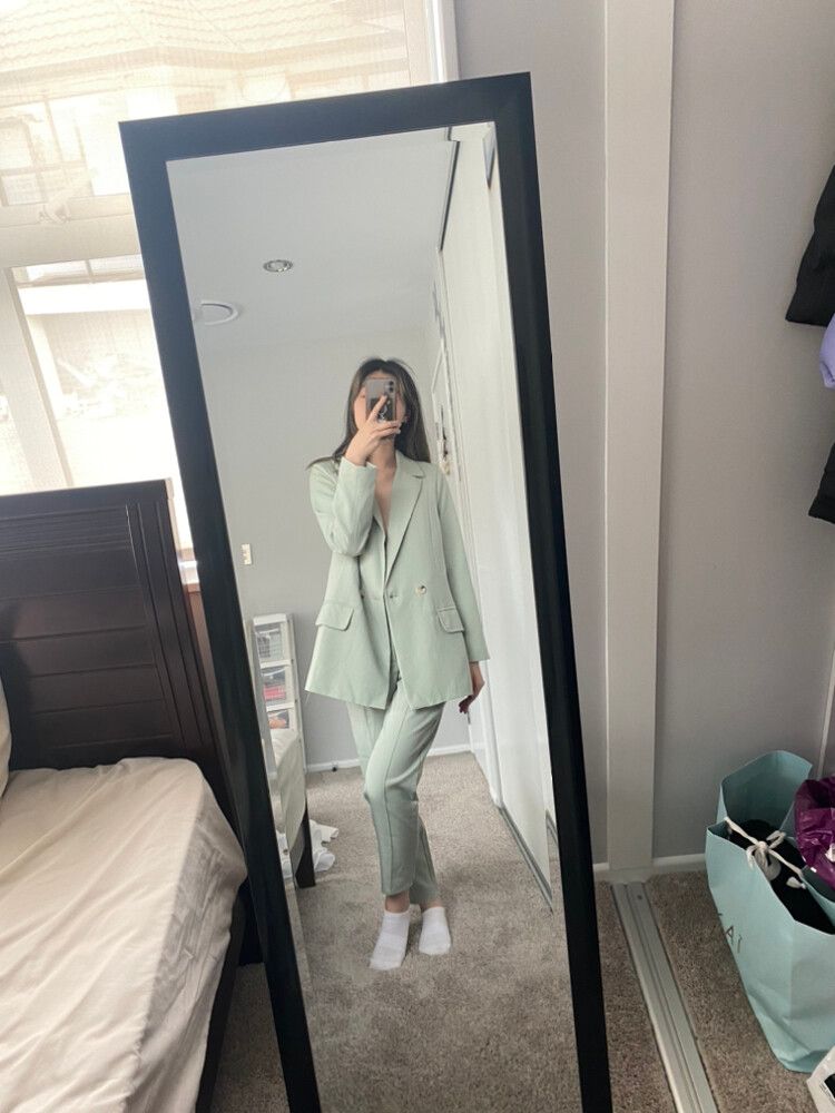 Missguided Petite Mint Green Blazer + Pant Co-ord Set