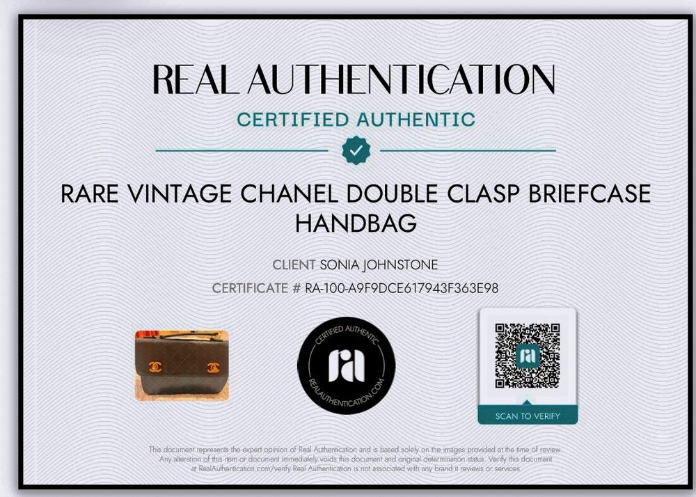 CHANEL Vintage Double Clasp Briefcase Handbag