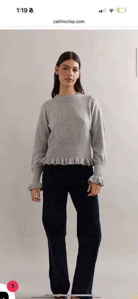 Caitlin Crisp Frilly Crop Crew