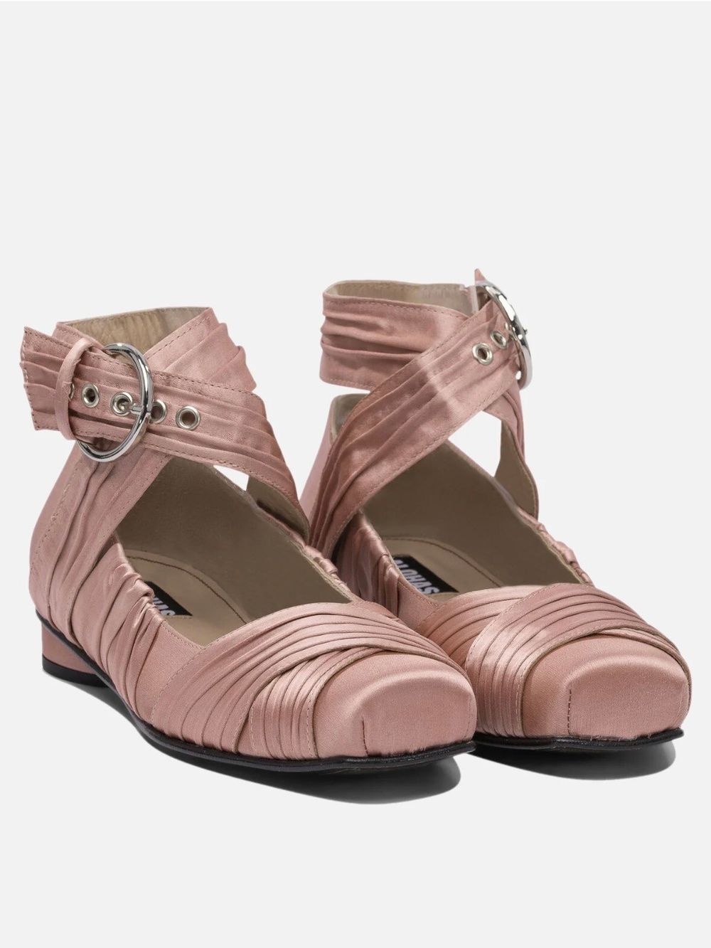 Volant Silky - Pink Leather Ballet Flats