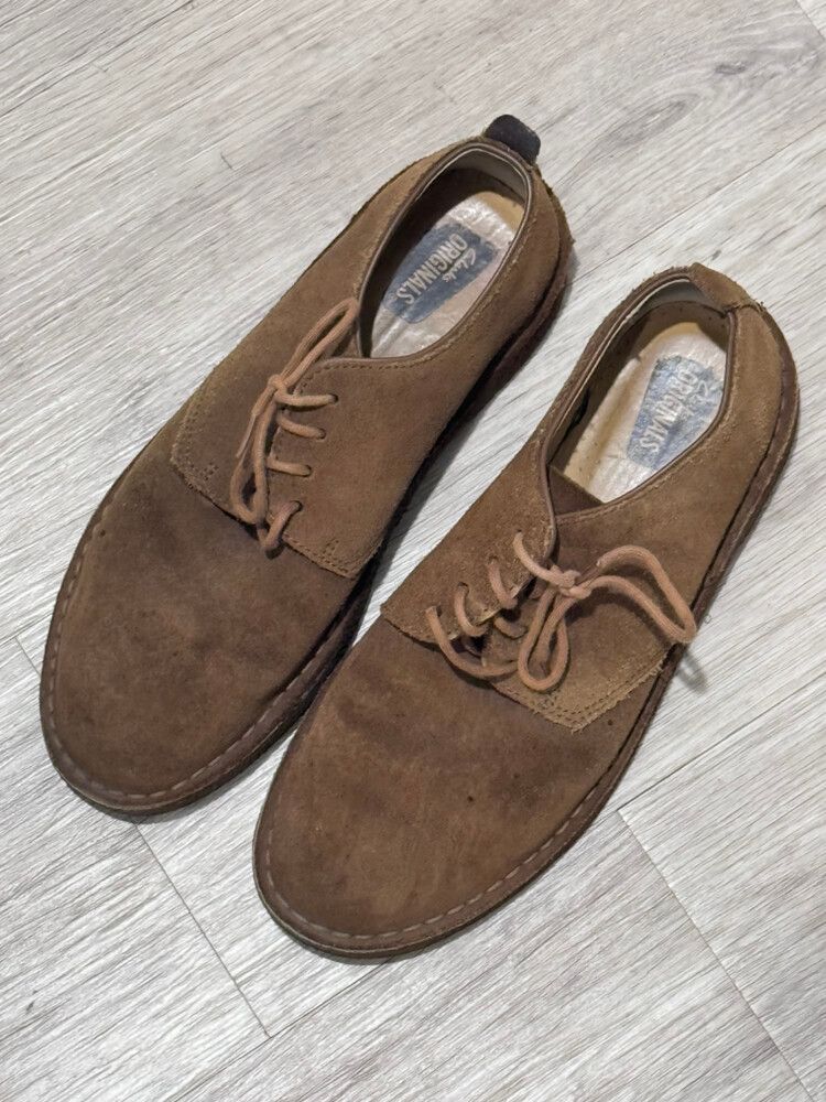 Clarks Originals Desert London Cola Suede Leather Oxford Shoes Size40