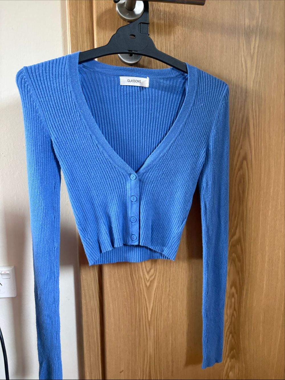 Glassons Blue Ribbed Knit Cardigan