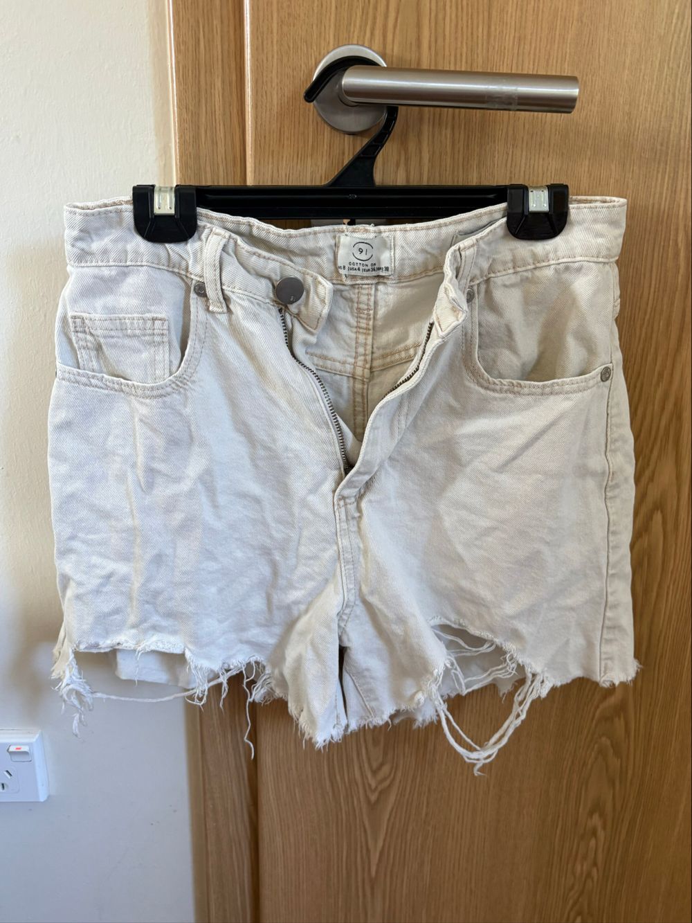 Cotton On White High Flashback Denim Shorts