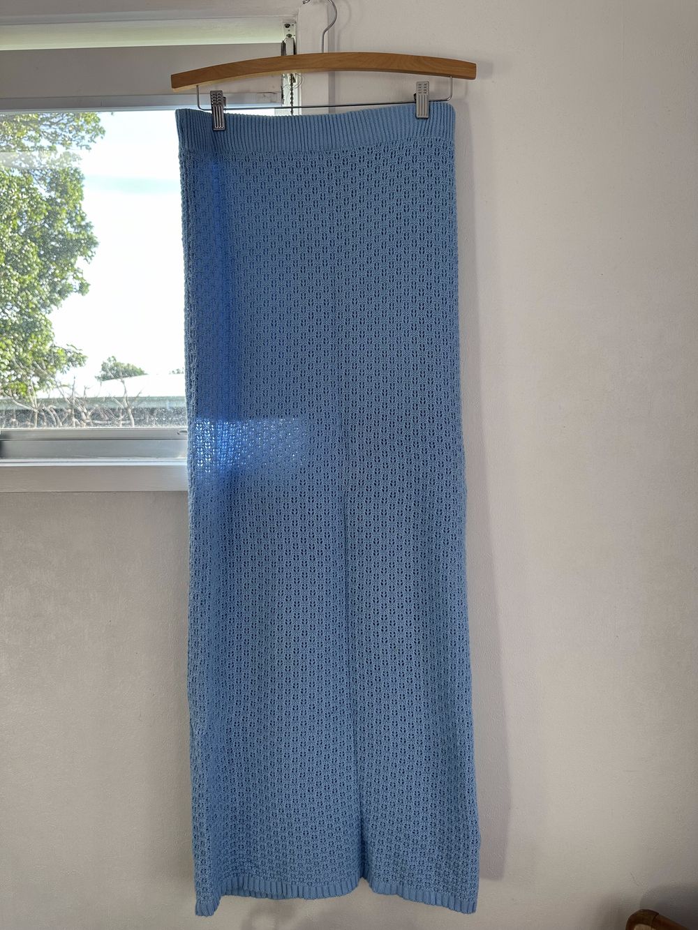 Ally Baby Blue Knit Maxi Skirt Size L