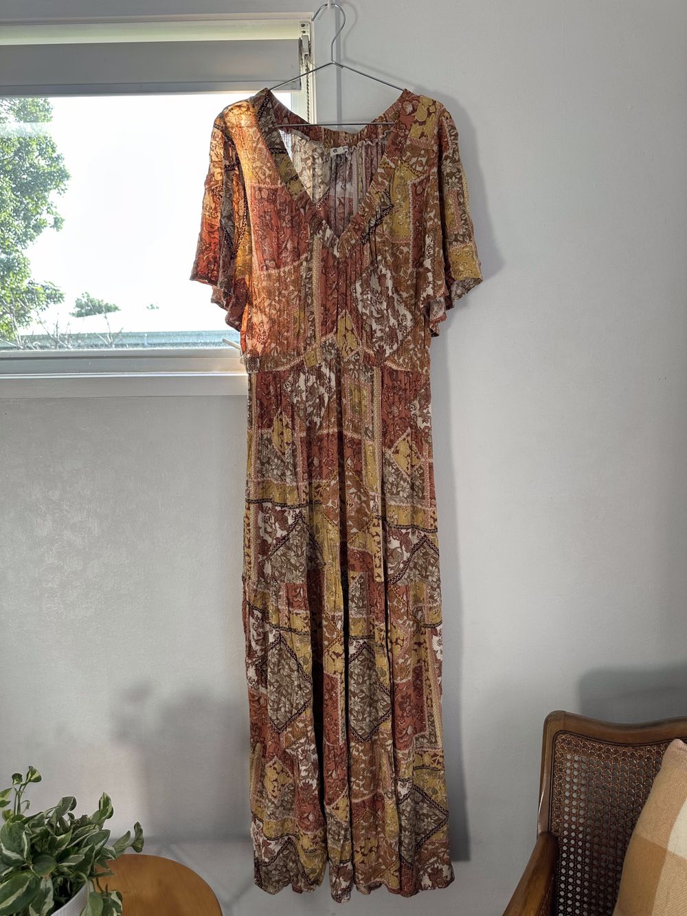 Rip Curl Brown Floral Maxi Dress Size L