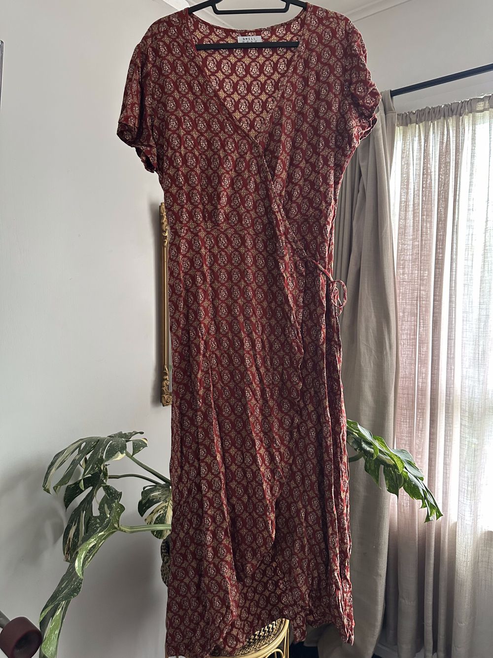 Swell Red Printed Wrap Dress