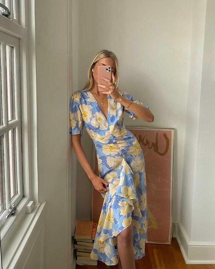 blue and orange midi dress Shanice Cobalt & Orange Floral Square Neck Midi Dress – Girl In Mind