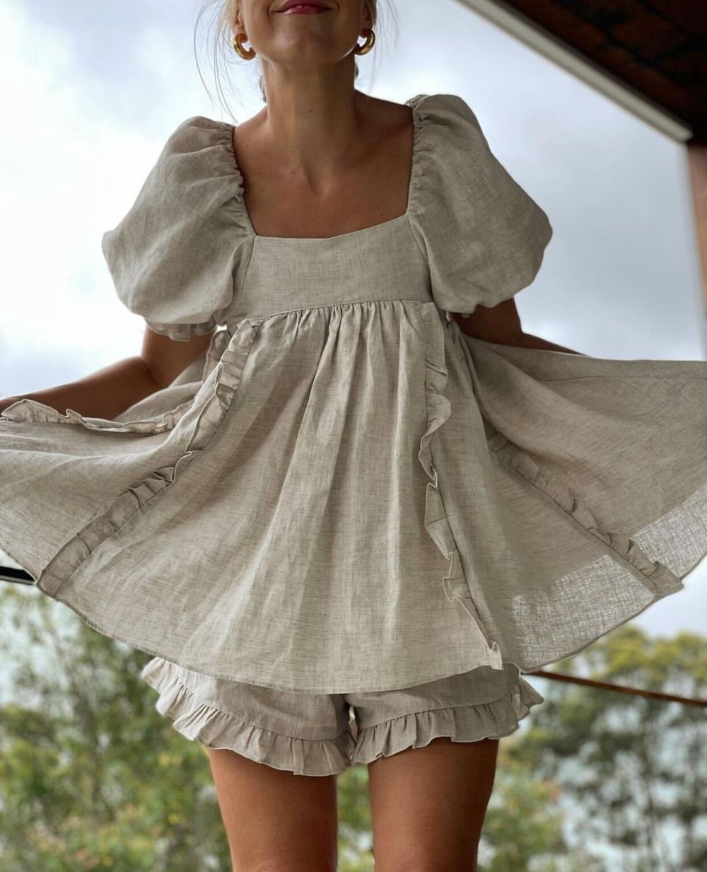 linen smock top