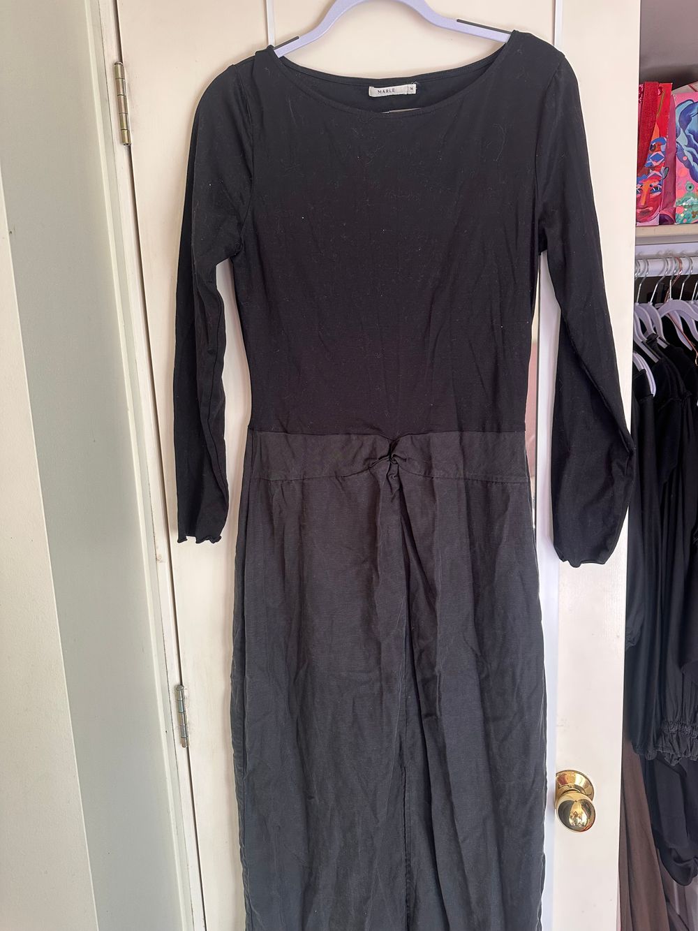 Marle - Marle Black Long Sleeve Midi Dress on Designer Wardrobe