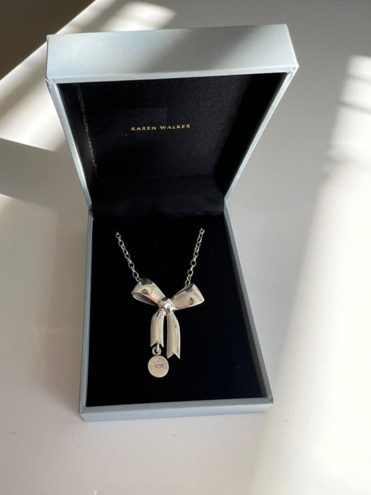 Karen Walker Silver Bow Necklace