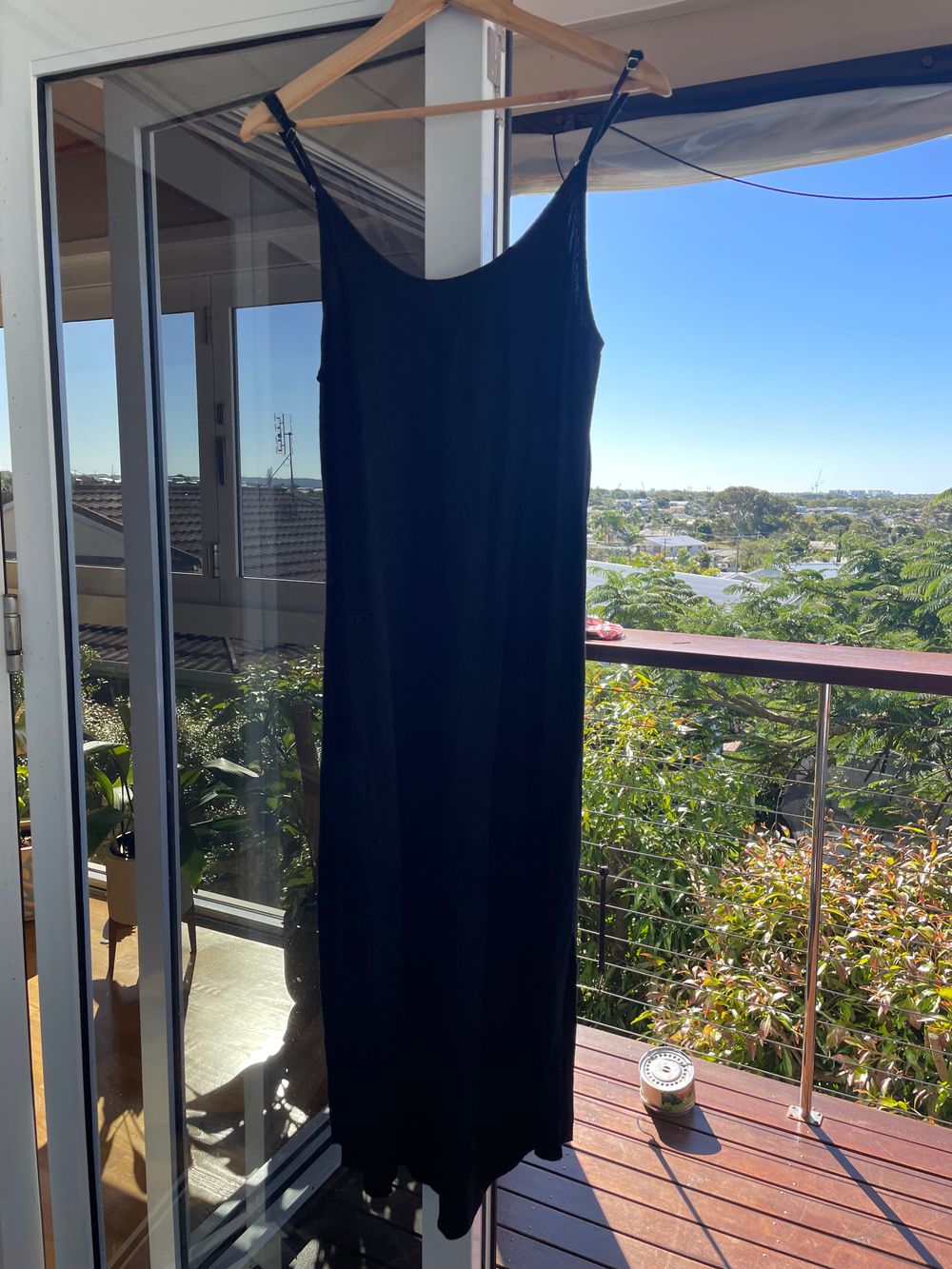 Black Linen Midi Dress