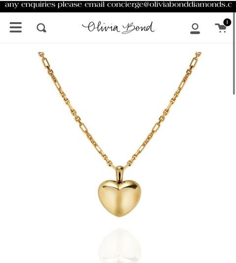Olivia Bond gold puffy heart and chain