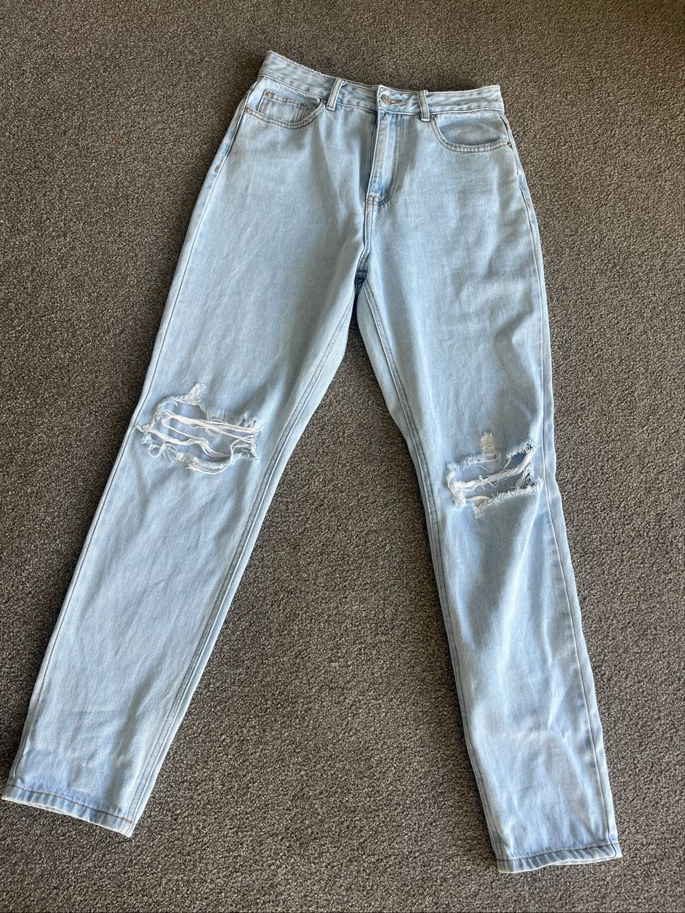 Mid Rise Ripped Jeans