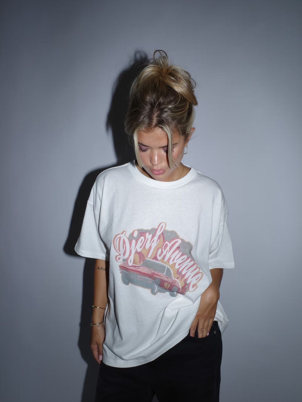 Djerf Avenue White Graphic T-Shirt