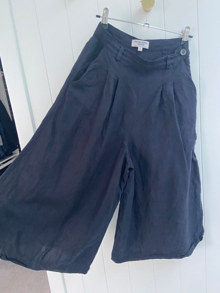Twenty-Seven Names Flared Blue Shorts