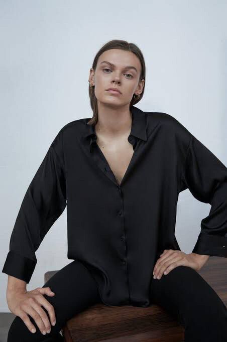 satin blouse zara