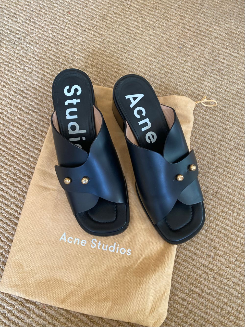 Acne Studios Black Leather Heels Size 40