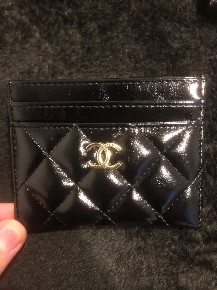 Glossy Black Chanel Cardholder