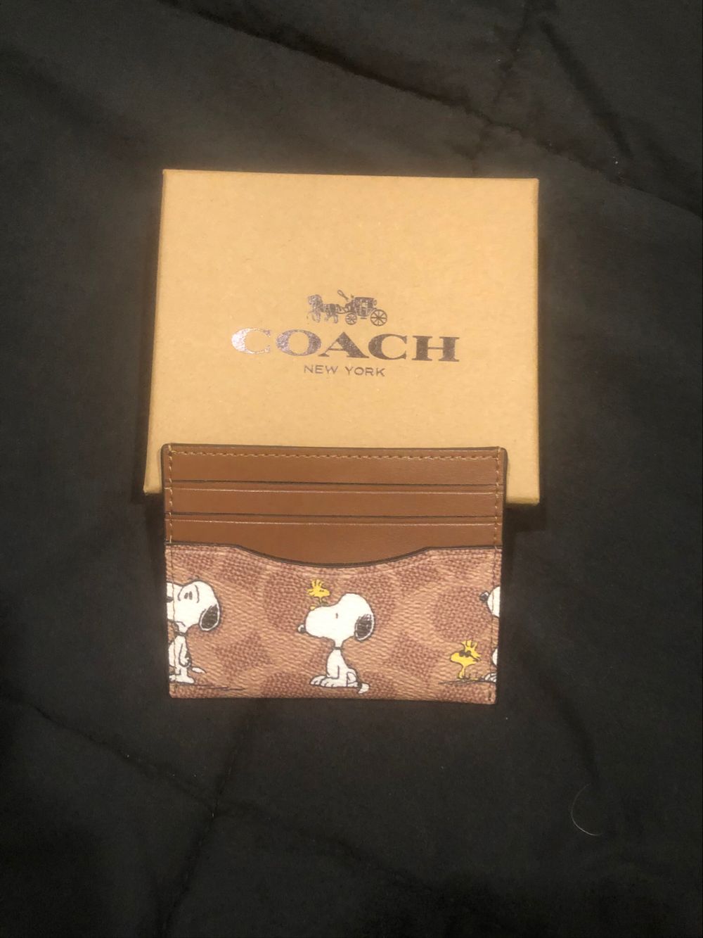 Coach Brown Snoopy Card Holder