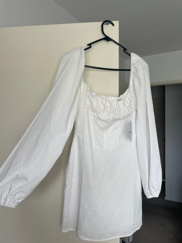 Princess Polly - Princess Polly Vilma Long Sleeve Mini Dress White on  Designer Wardrobe