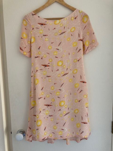 KAREN WALKER SPACE SHIP SILK DRESS size 6