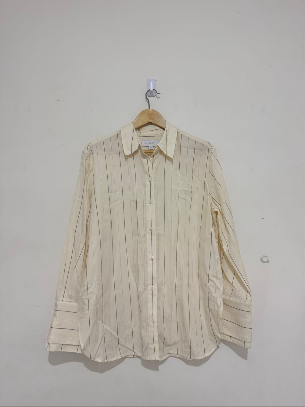 Witchery Cream Pinstripe Shirt