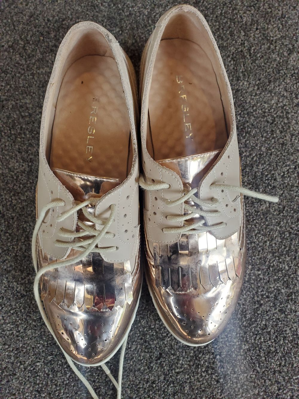 Bresley Rose Gold and Beige Shoes