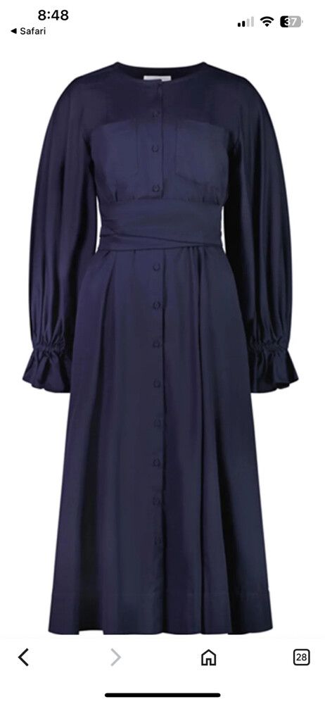 Caitlin Crisp Hamlet Dress in French Navy