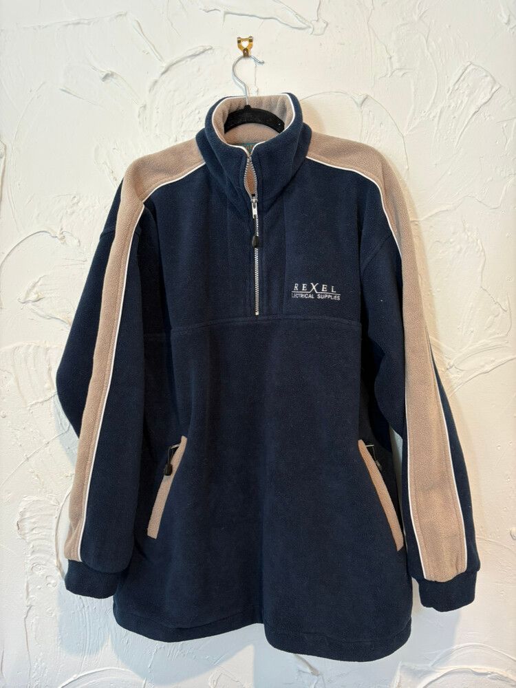 Ocean Blue Navy Tan Fleece Jumper
