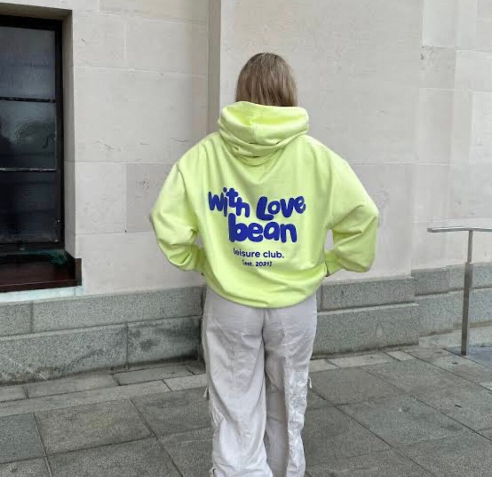 With Love Bean oversized unisex Hoodie