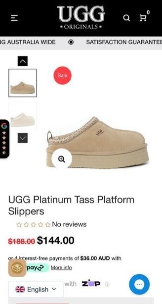 UGG Platinum Tass Platform Slippers
