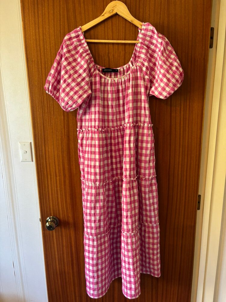 Decjuba Pink & White Gingham Dress