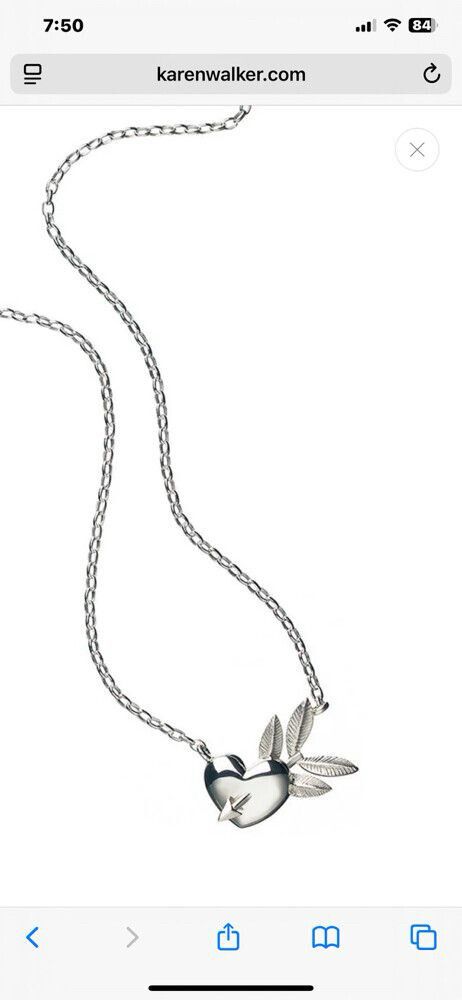 Karen Walker Sterling Sliver  Heart Necklace