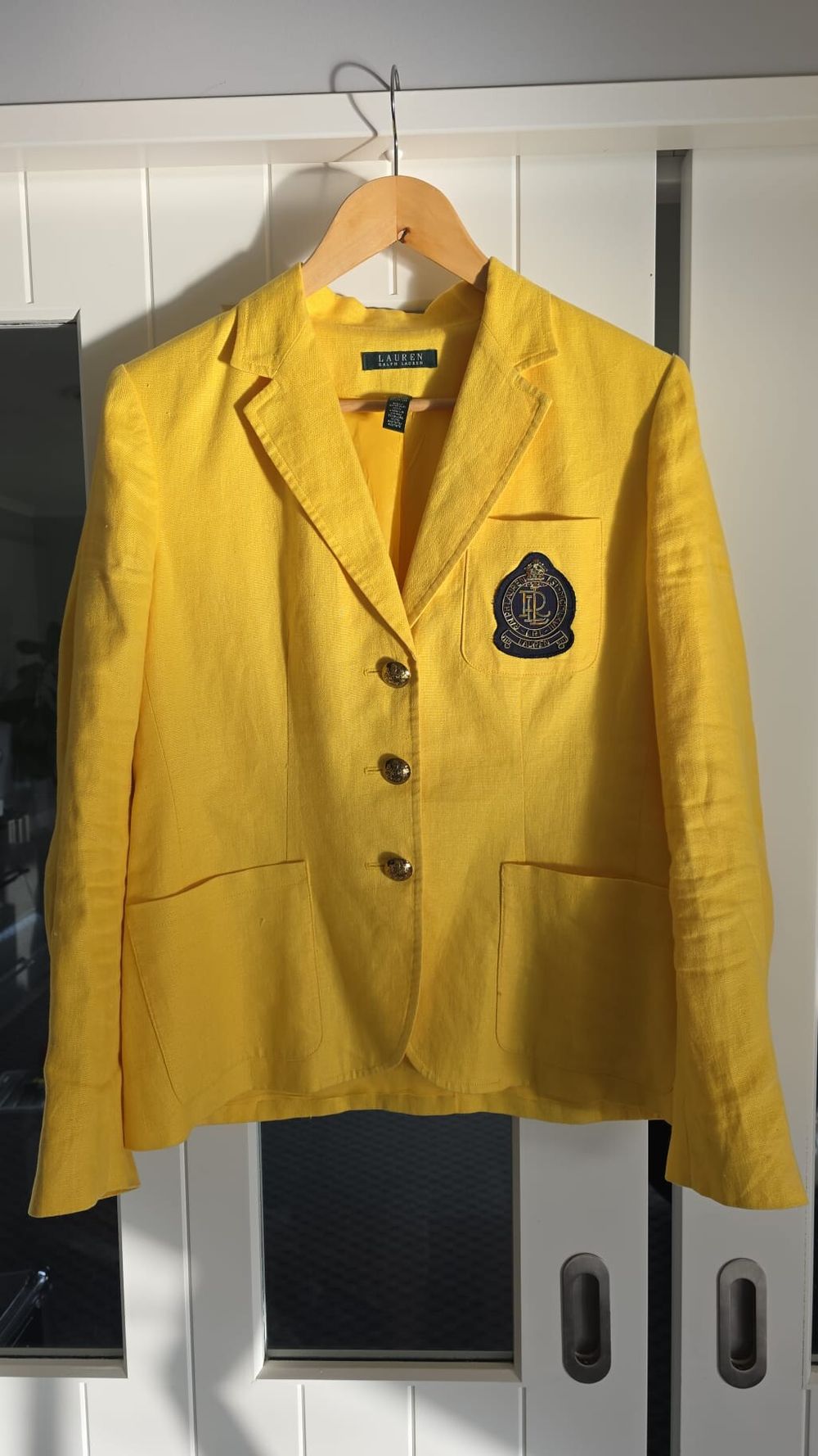 Ralph Lauren Yellow Linen Blazer size 12