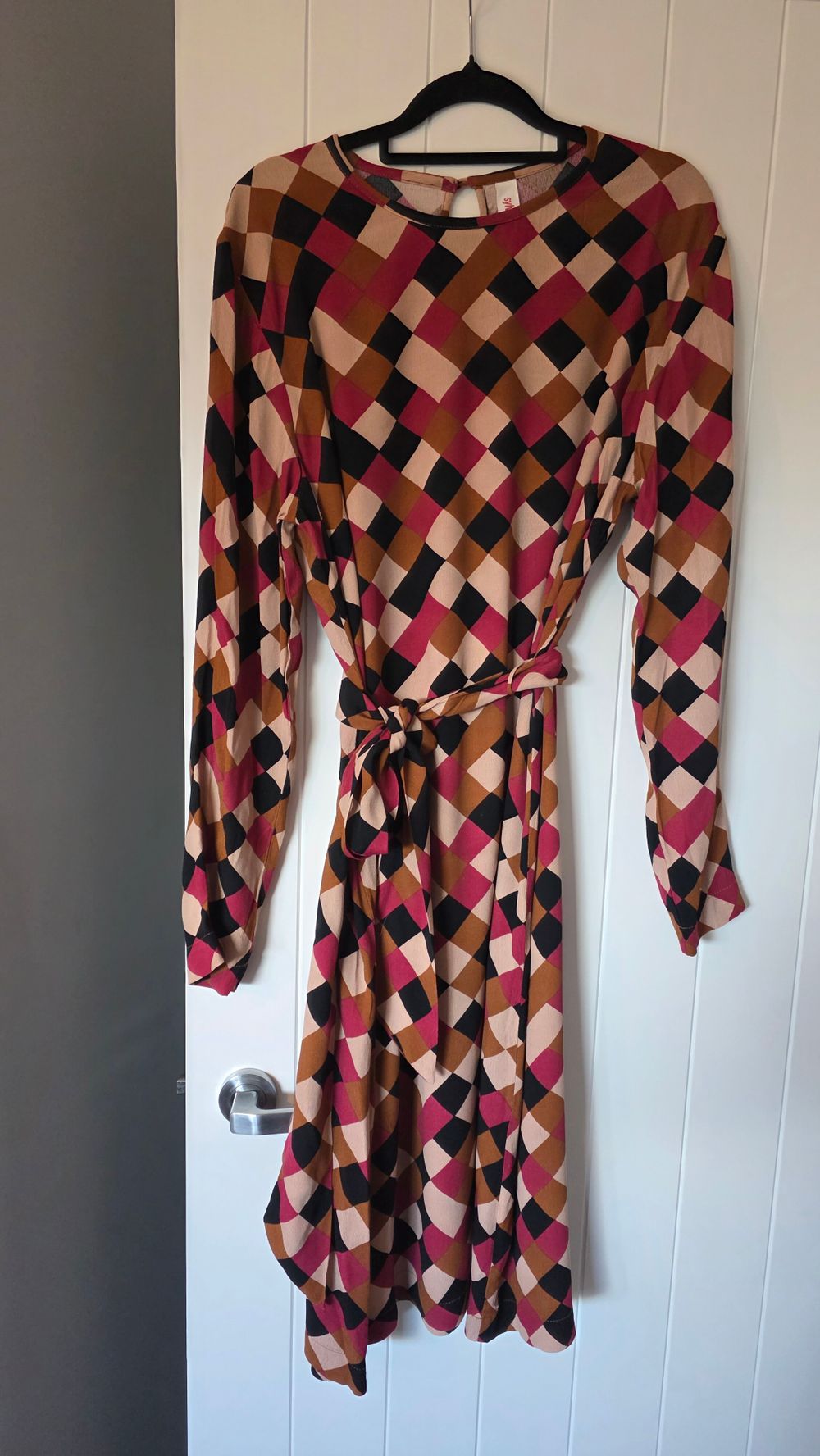 Beige and Brown Check Dress kate sylvester