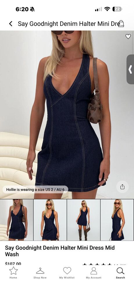 Princess Polly - Princess Polly Denim Halter Mini Dress on Designer Wardrobe