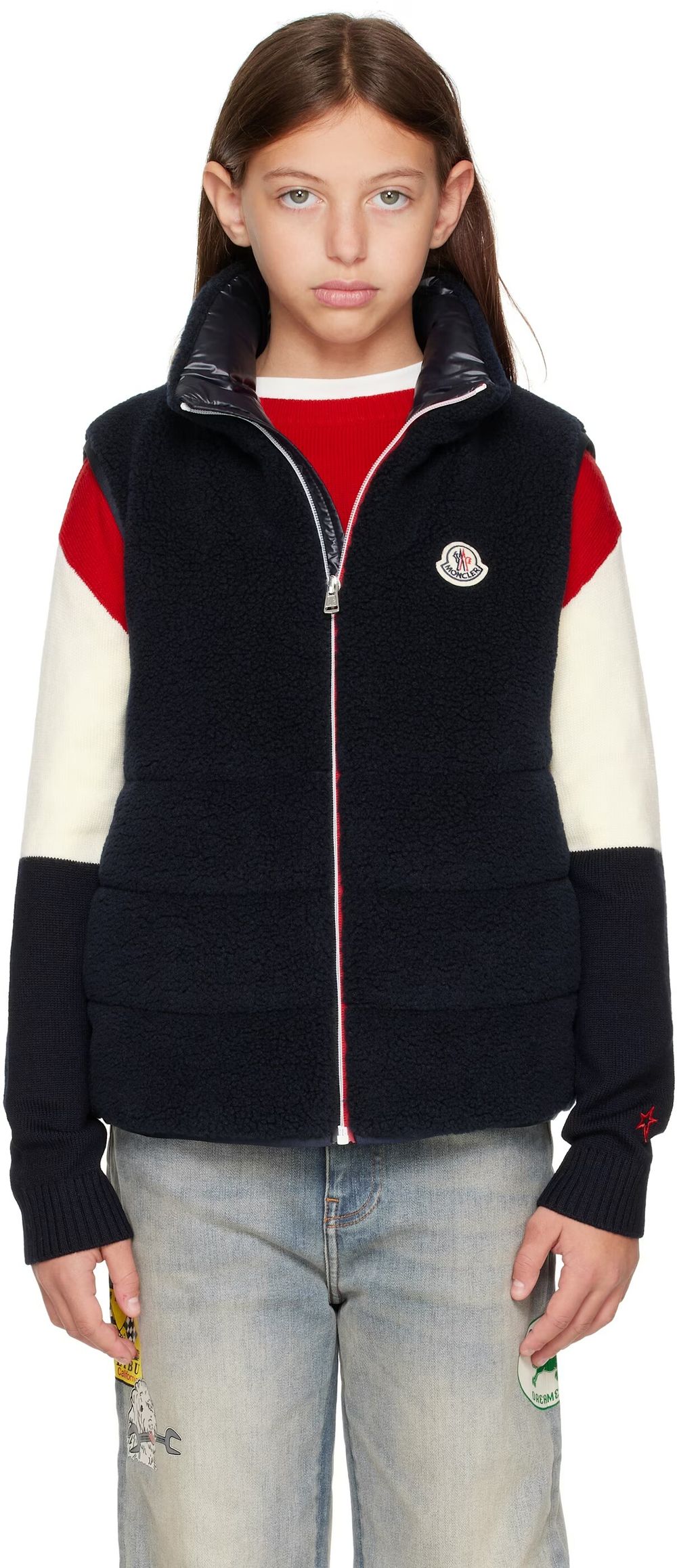 MONCLER ENFANT Big Kids Navy Orin Teddy Padded Vest