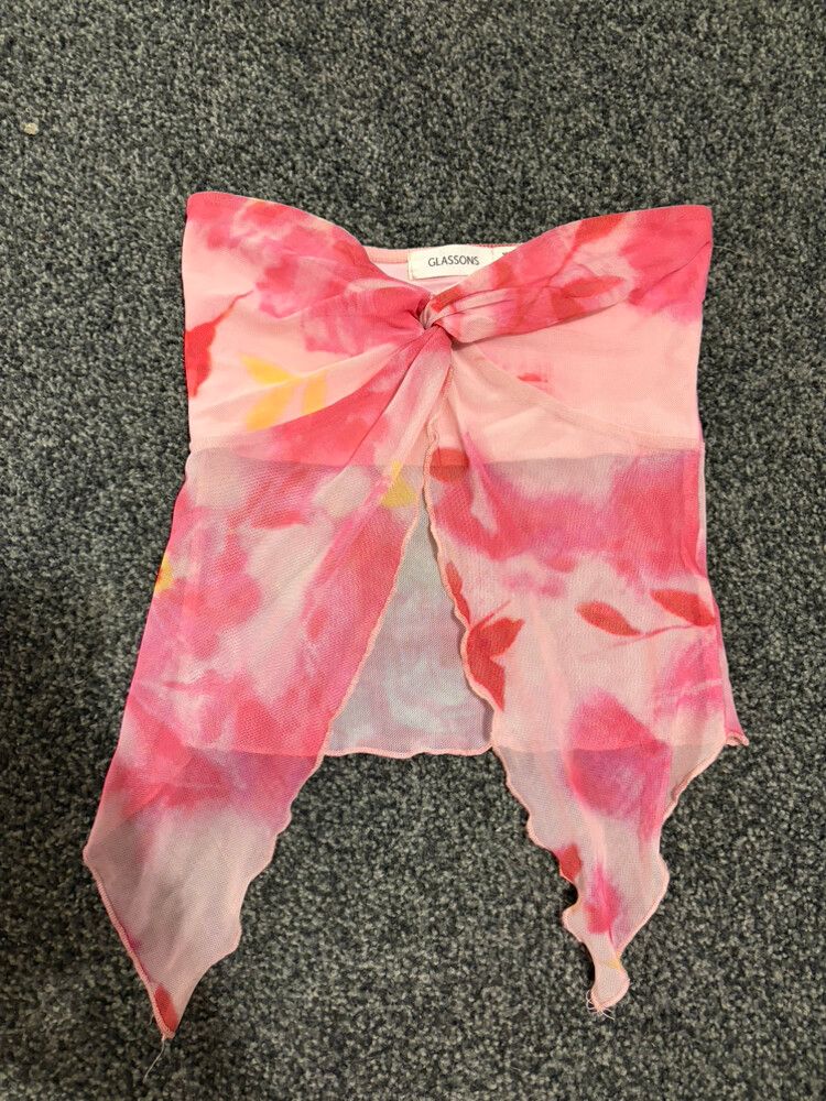 Glassons Pink Floral Strapless Twist Top
