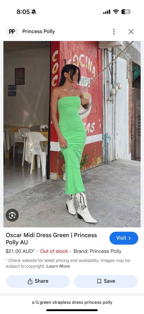 Princess Polly - Strapless Midi Dress on Designer Wardrobe Princess Polly - Strapless Midi Dress on Designer Wardrobe