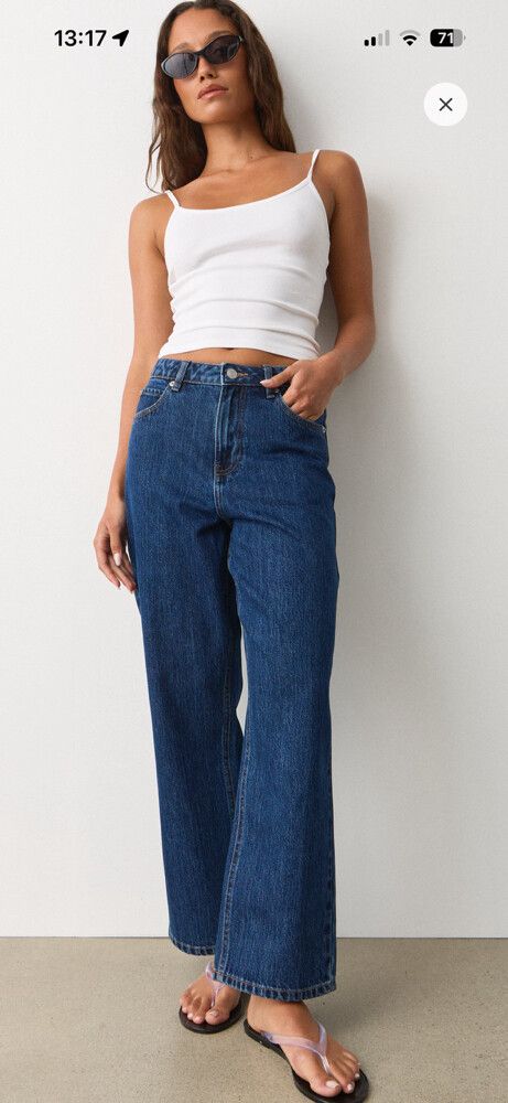 Glassons Blue High waisted Straight jeans (cropped)