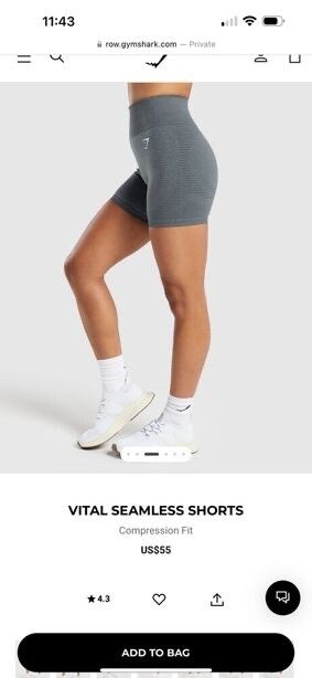 Gym Shark Grey Vital seamless Shorts