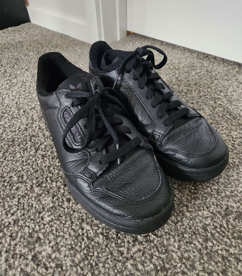 Adidas Black Leather Sneakers