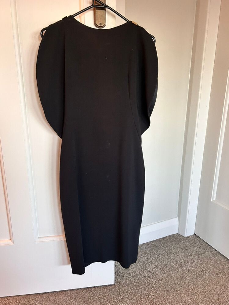 Givenchy Fitted Black Dress With Gold Detailing