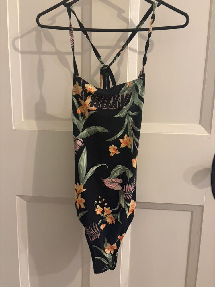 Roxy Black Floral One Piece Swimsuit