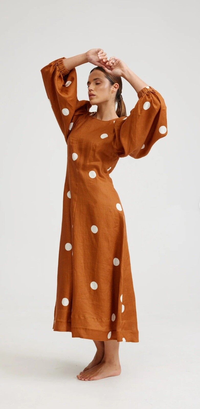 Cigar/Milk Dot Dress
