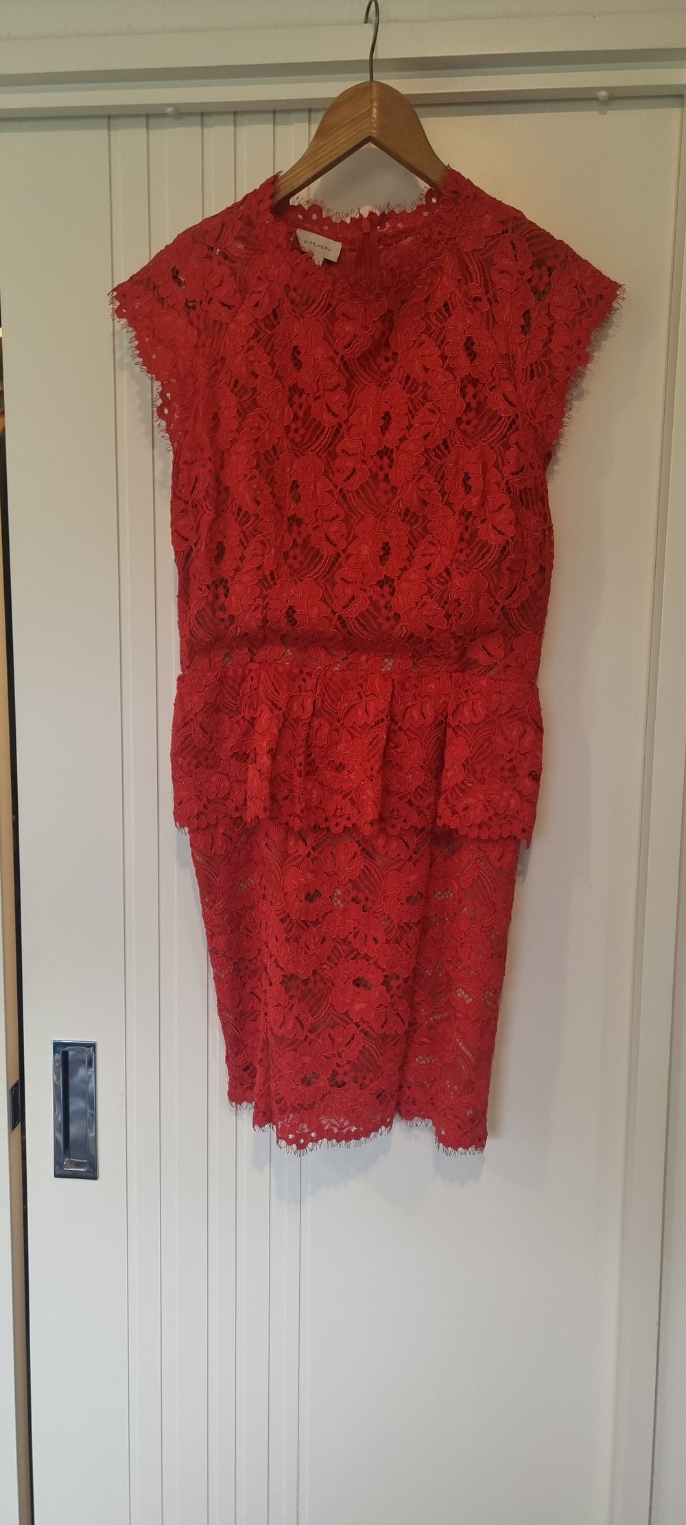 Witchery - Red lace cocktail dress on Designer Wardrobe